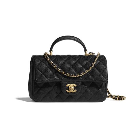 chanel mini black caviar gold|Chanel Coco Handle Flap Quilted Caviar Gold.